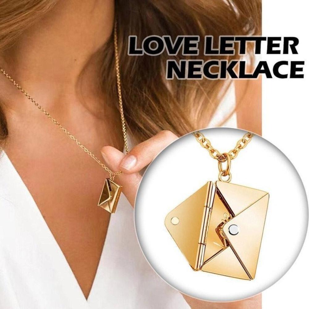 Gold Love Letter Charm Necklace, Stainless Steel Mama Chains